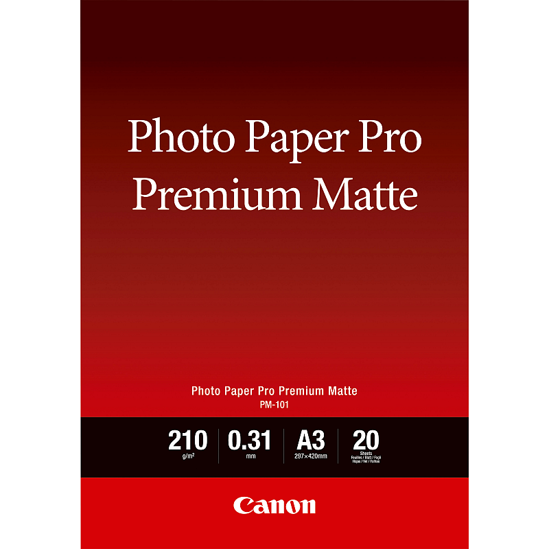 Canon PM-101 Premium-Fotopapier matt A3, 20 Blatt
