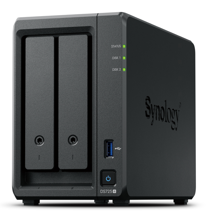 Synology DiskStation DS725+ NAS & Speicherserver Ryzen Embedded R1600 4 GB DDR4 0 TB Schwarz