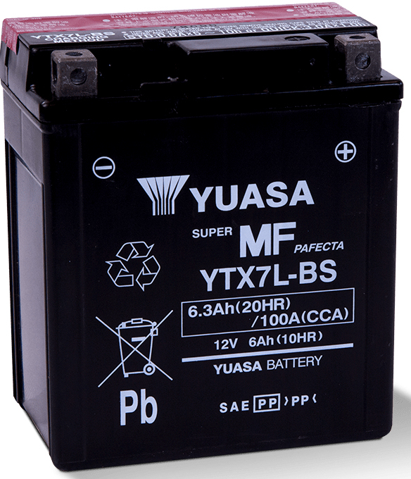 Yuasa YTX7L-BS Fahrzeugbatterie Plombierte Bleisäure (VRLA) 6 Ah 12 V 100 A Motorrad