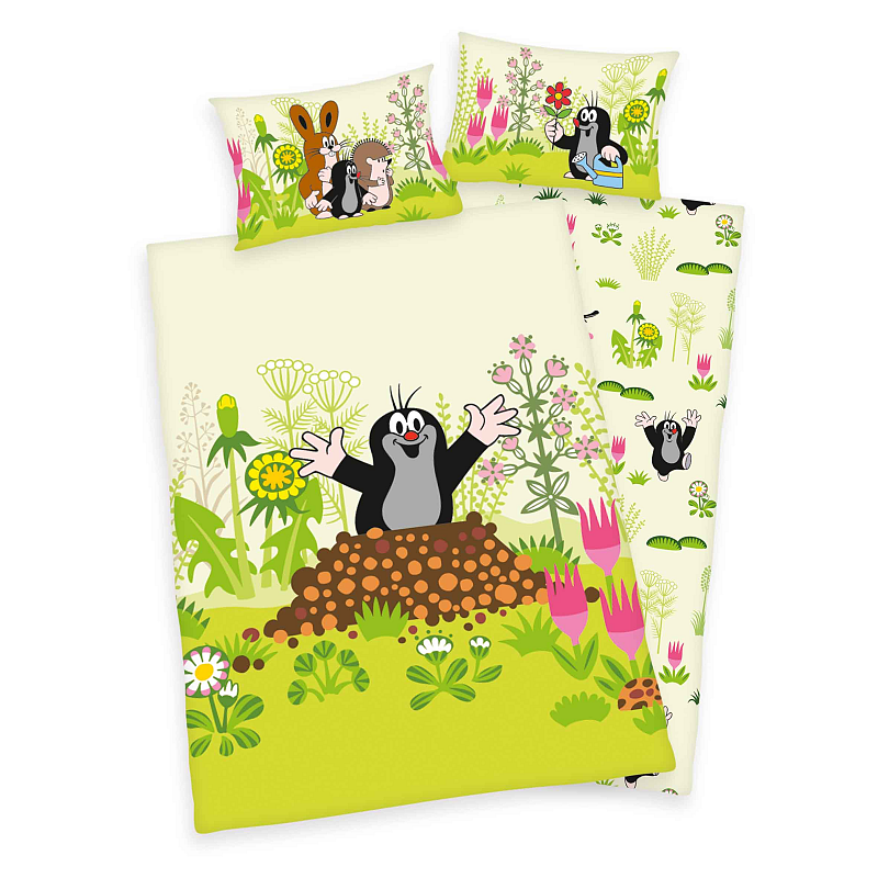 HERDING Der kleine Maulwurf Kleinkindbettwäsche-Set 'Classic' – 100x135 cm, versch. Qualitäten - flanell