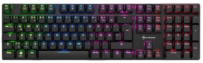 Sharkoon PureWriter RGB Tastatur Büro USB QWERTY US Englisch Schwarz
