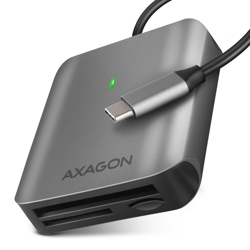 Axagon CRE-S3C Aluminium Hochgeschwindigkeits-USB-C 3.2 Gen 1 Speicherkartenleser. 3 Slots, UHS-II