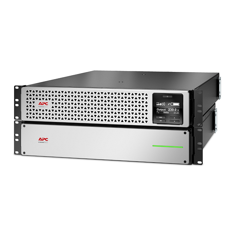 APC Smart-UPS On-Line, 3kVA, Lithium-Ionen, Rackmontage 4HE, 230V, 6x C13+2x C19 IEC Ausg., Netzwerkkarte, SmartSlot, lange Laufzeit, Rack-Einbausatz