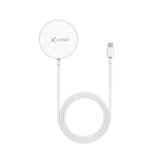XLayer 219048 Ladegerät für Mobilgeräte Smartphone Weiß USB Kabelloses Aufladen Drinnen