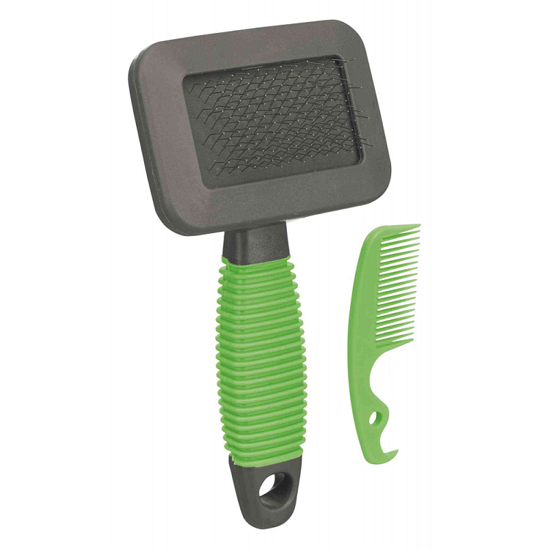 TRIXIE 6288 Bürste & Kamm für Haustiere Grün, Grau Pinsel