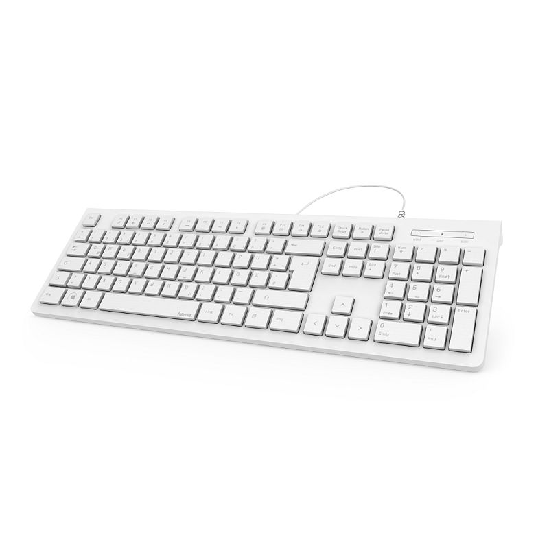 Hama KC-200 Tastatur Büro USB QWERTZ Deutsch Weiß