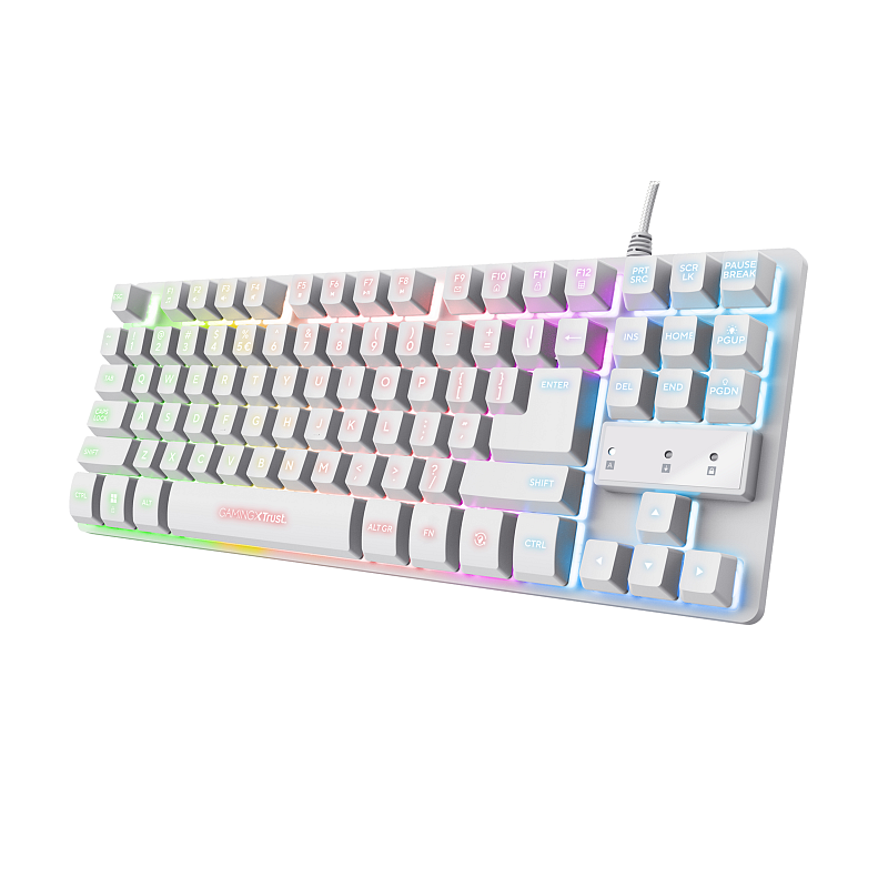 Trust GXT 833W Thado Tastatur Gaming USB QWERTZ Deutsch Weiß