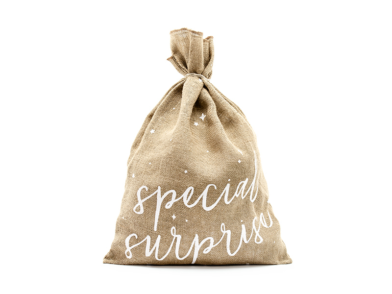 PartyDeco WRJ2-008 Geschenkverpackung Geschenkverpackungstasche Jute