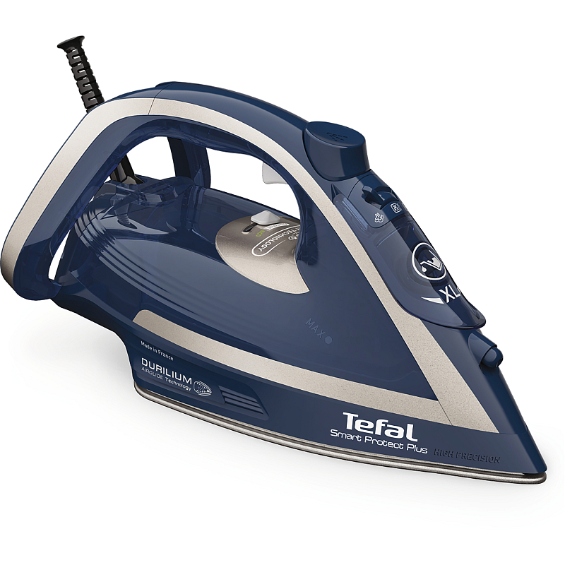 Tefal Smart Protect Plus FV6872 Trocken- & Dampfbügeleisen Durilium Airglide Bügelsohle 2800 W Blau