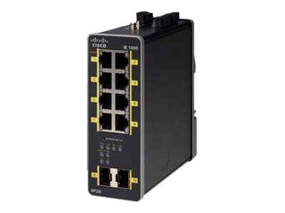 Cisco IE-1000-8P2S-LM Netzwerk-Switch Managed Gigabit Ethernet (10/100/1000) Power over Ethernet (PoE) Schwarz