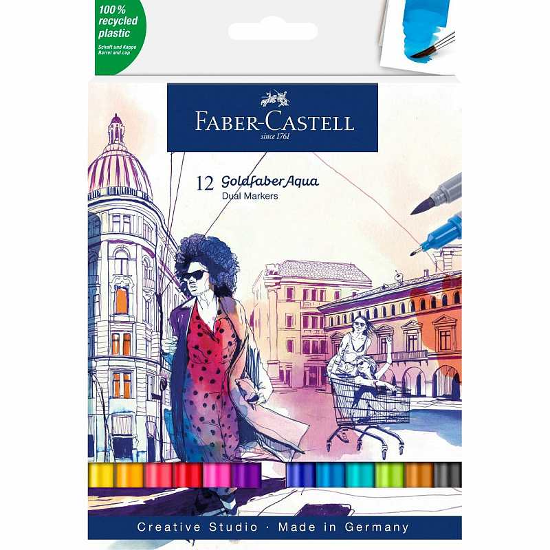 Faber-Castell 164612 Marker 12 Stück(e) Feine Spitze Mehrfarbig