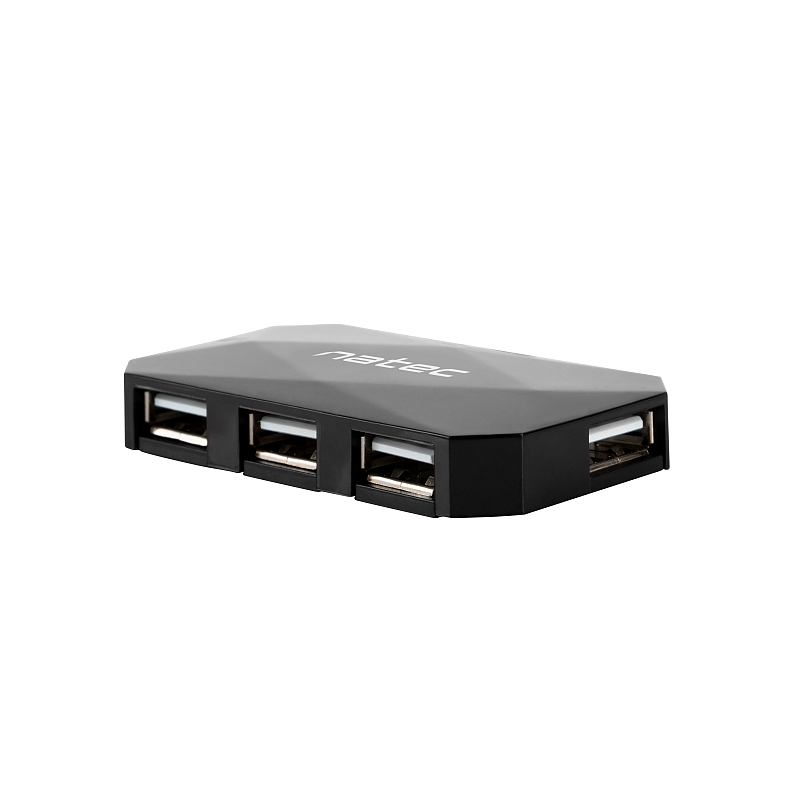 NATEC NHU-0647 Schnittstellen-Hub USB 2.0 480 Mbit/s Schwarz