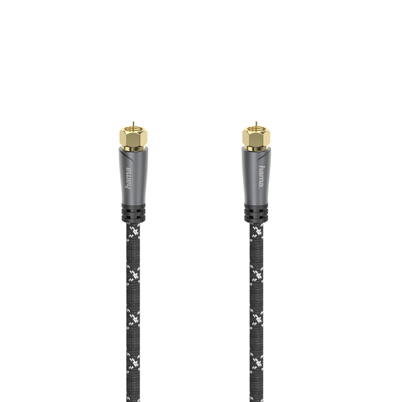 Hama 00205078 Koaxialkabel 3 m F Schwarz, Grau