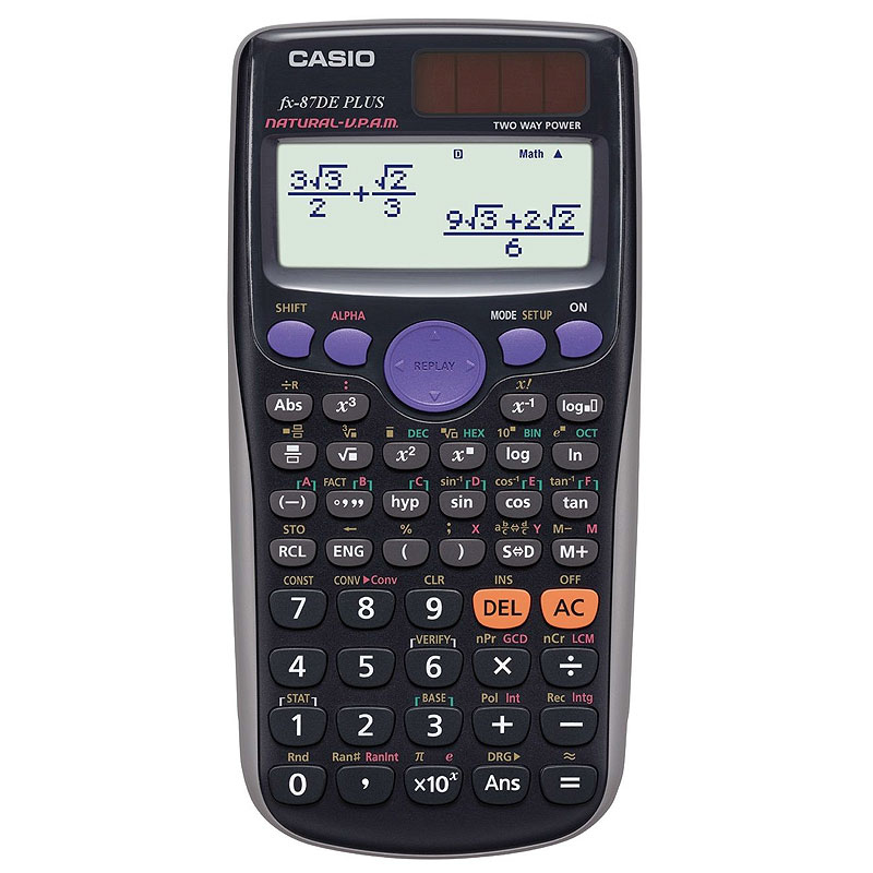 Casio FX-87DE Plus Taschenrechner Tasche Wissenschaftlicher Taschenrechner Schwarz