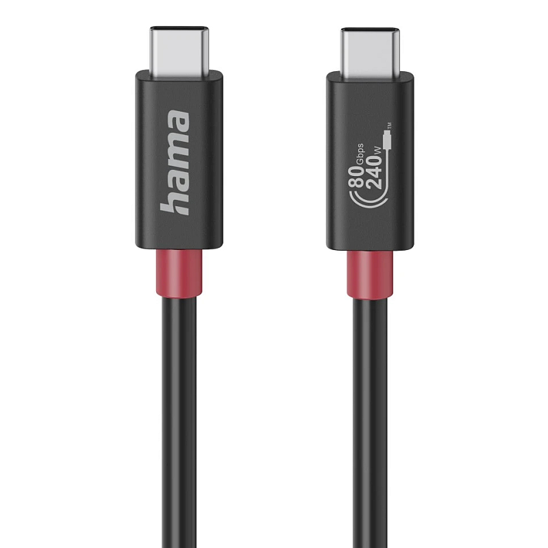 Hama 00200799 USB Kabel USB4 Gen 4x2 1 m USB C Schwarz
