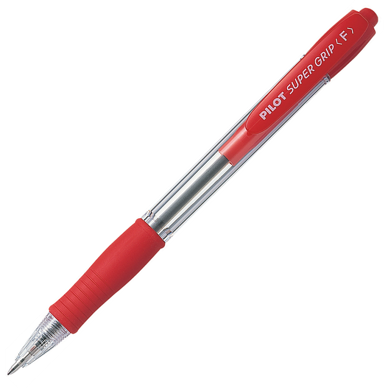 Pilot Super Grip Rot Clip-on-Einziehkugelschreiber Fein 12 Stück(e)