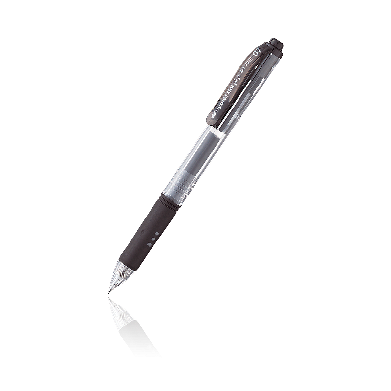 Pentel Hybrid Gel Grip Ausziehbarer Gelschreiber Schwarz 12 Stück(e)