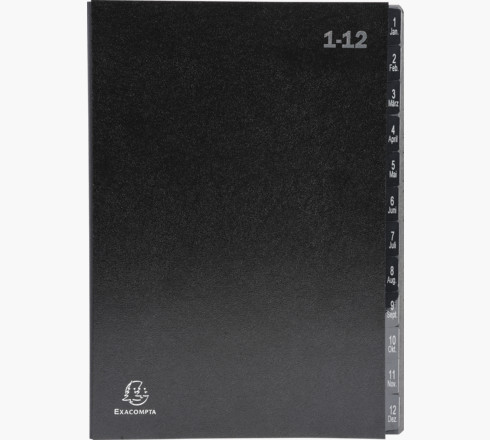 Exacompta 57012E Sammelmappe Karton Schwarz A4