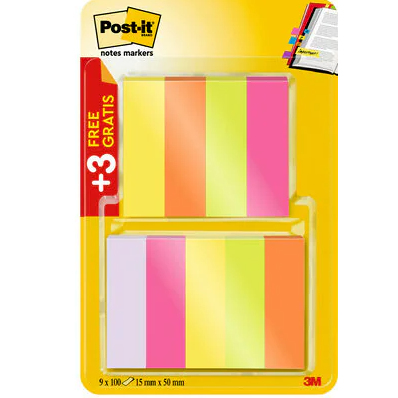 3M 670P6+3 selbstklebendes Etikett Rechteck Grün, Orange, Pink, Violett, Gelb 9 Stück(e)