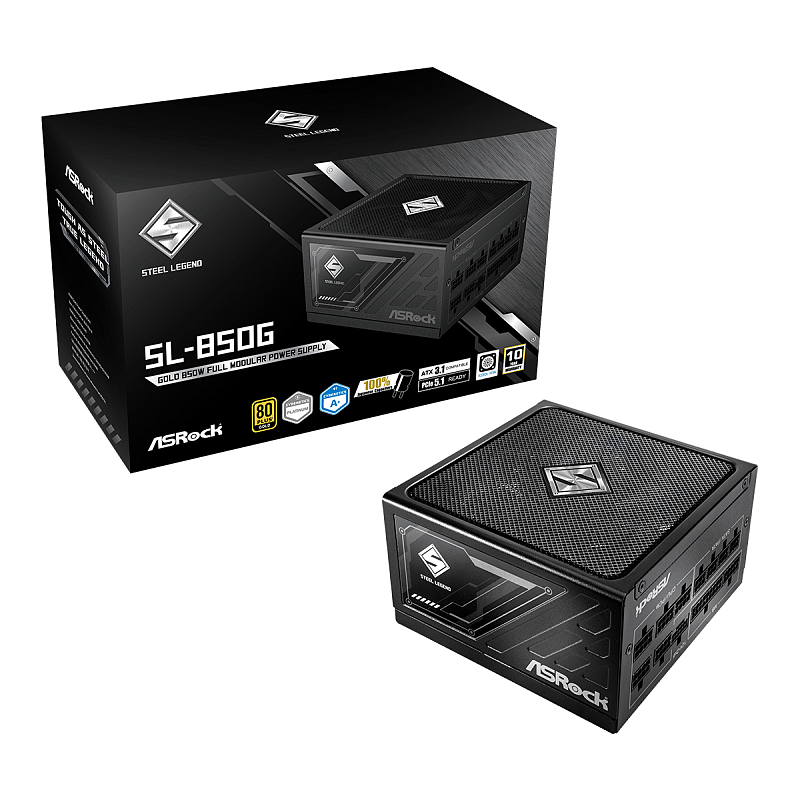 Asrock SL-850G Steel Legend Netzteil 850 W 20+4 pin ATX ATX Schwarz