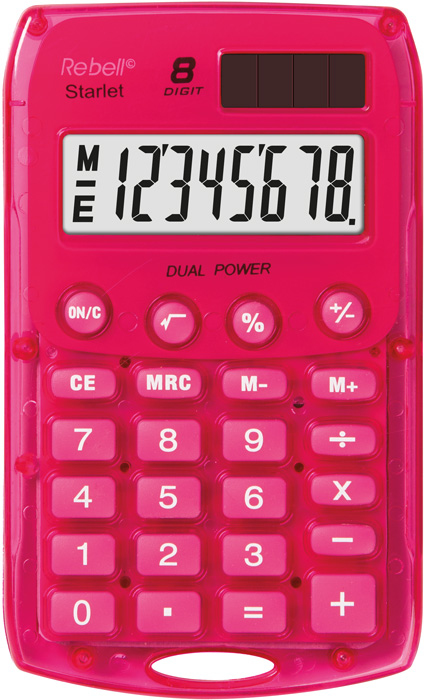 Rebell Starlet PK Taschenrechner Tasche Einfacher Taschenrechner Pink