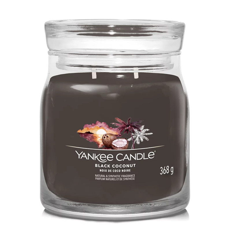 Yankee Candle Black Coconut Wachskerze Zylinder Kokosnuss, Holz Schwarz 1 Stück(e)