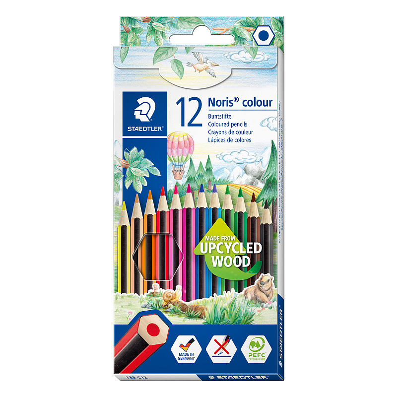 Staedtler Noris colour 185 Schwarz, Blau, Braun, Grün, Hellblau, Hellgrün, Magenta, Orange, Pfirsich, Rot, Violett, Gelb 12 Stück(e)