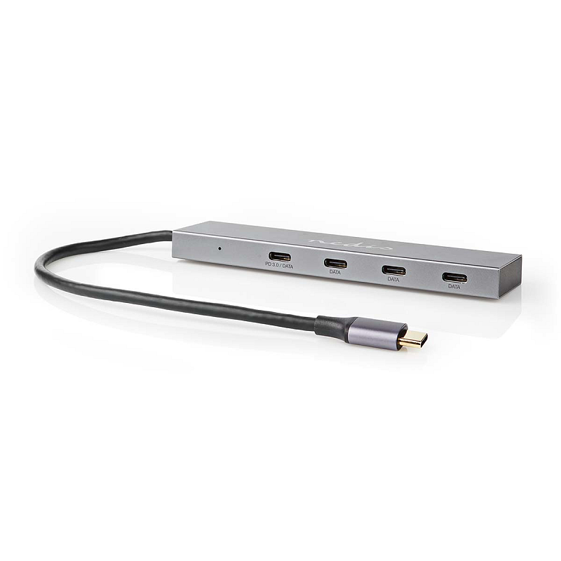 Nedis UHUBU3470AT Schnittstellen-Hub USB 3.2 Gen 2 (3.1 Gen 2) Type-C 10000 Mbit/s Anthrazit