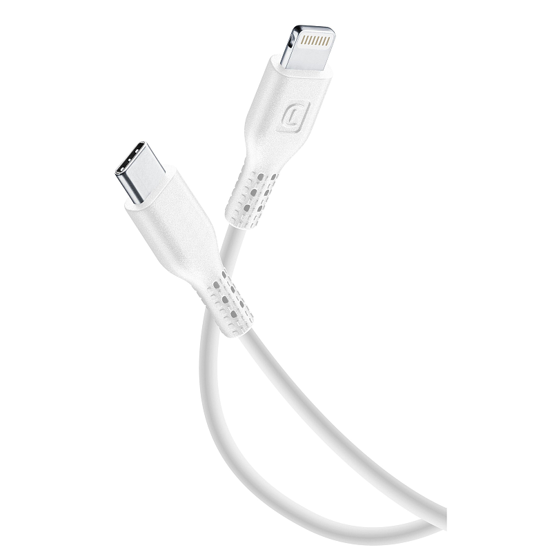 Cellularline Power Cable 200cm - USB-C to Lightning USB-C-auf-Lightning-Kabel zum Laden und für die Datenübertragung