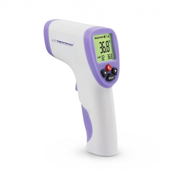 Esperanza ECT002 Digitales Fieberthermometer Fernabtastthermometer Violett, Weiß Ohr, Stirn, Oral, Rechteckig, Unterarm Tasten