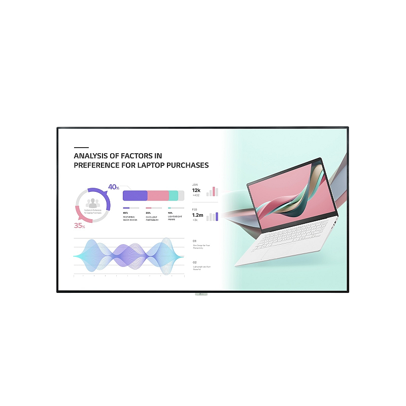 LG 98UH5J-H Signage-Display Digital Signage Flachbildschirm 2,49 m (98") LCD WLAN 500 cd/m² 4K Ultra HD Schwarz WebOS 24/7