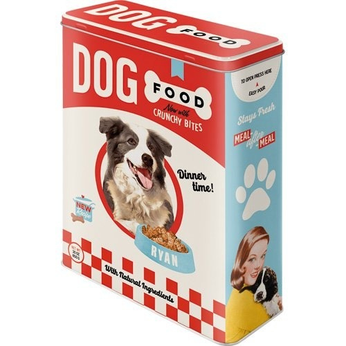 Nostalgic Art Vorratsdose Dog Food Aufbewahrungsbox Rechteckig Metall Mehrfarbig