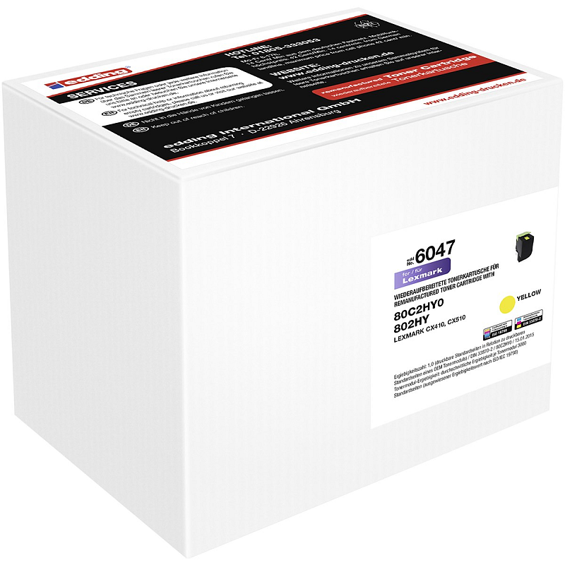 Edding EDD-6047 Toner, yellow kompatibel zu Lexmark 80C2HY0 / 802HY