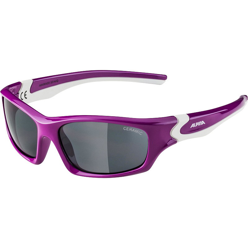 Alpina Sports Flexxy Teen Multisportbrille Junge/Mädchen Vollrand Violett, Weiß
