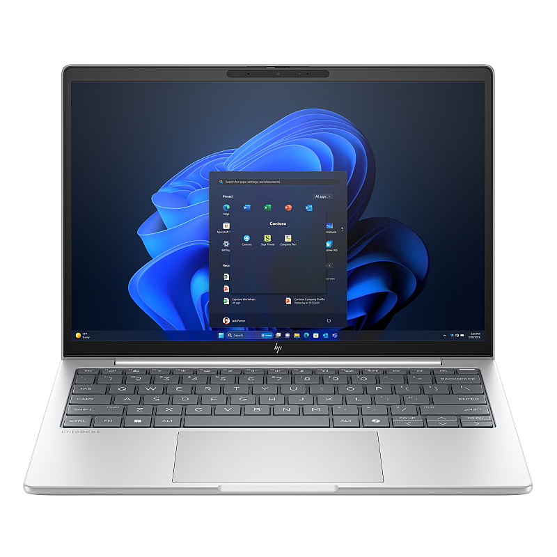 HP EliteBook 8 G1i AI PC Intel Core Ultra 5 225U Laptop 33,8 cm (13.3") WUXGA 16 GB LPDDR5x-SDRAM 512 GB SSD Wi-Fi 7 (802.11be) Windows 11 Pro Silber