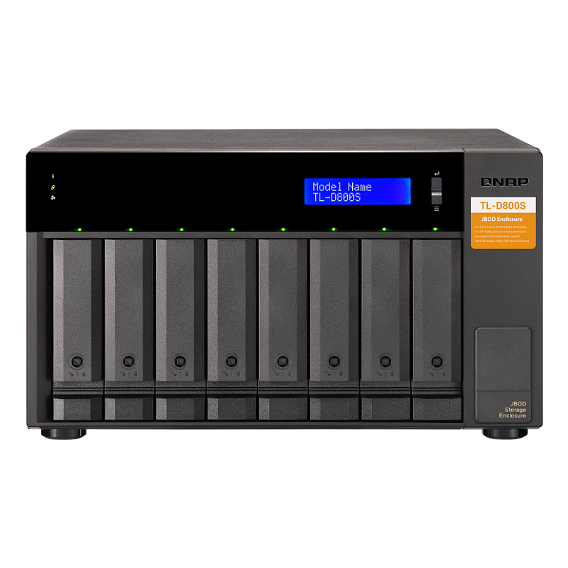 QNAP TL-D800S Speicherlaufwerksgehäuse HDD / SSD-Gehäuse Schwarz, Grau 2.5/3.5"