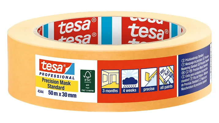 TESA Professional 4344 50 m Allzweck-Klebeband Für die Nutzung im Innenbereich geeignet Für die Nutzung im Außenbereich geeignet Papier Orange