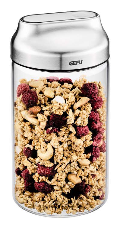 GEFU KIPPO Rund Behälter 1 l Edelstahl, Transparent 1 Stück(e)