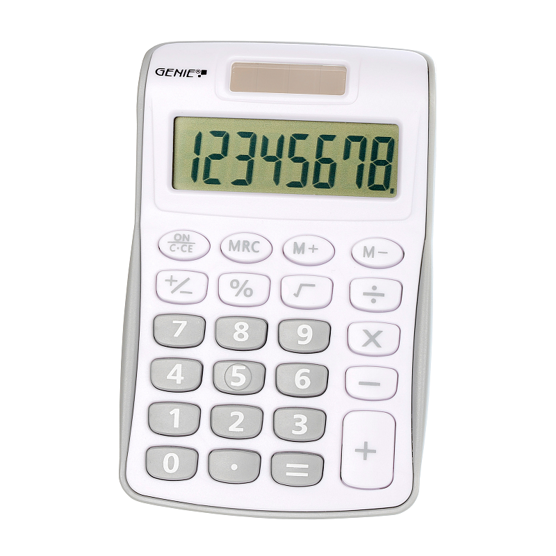Genie 120 S Taschenrechner Tasche Display-Rechner Grau, Weiß
