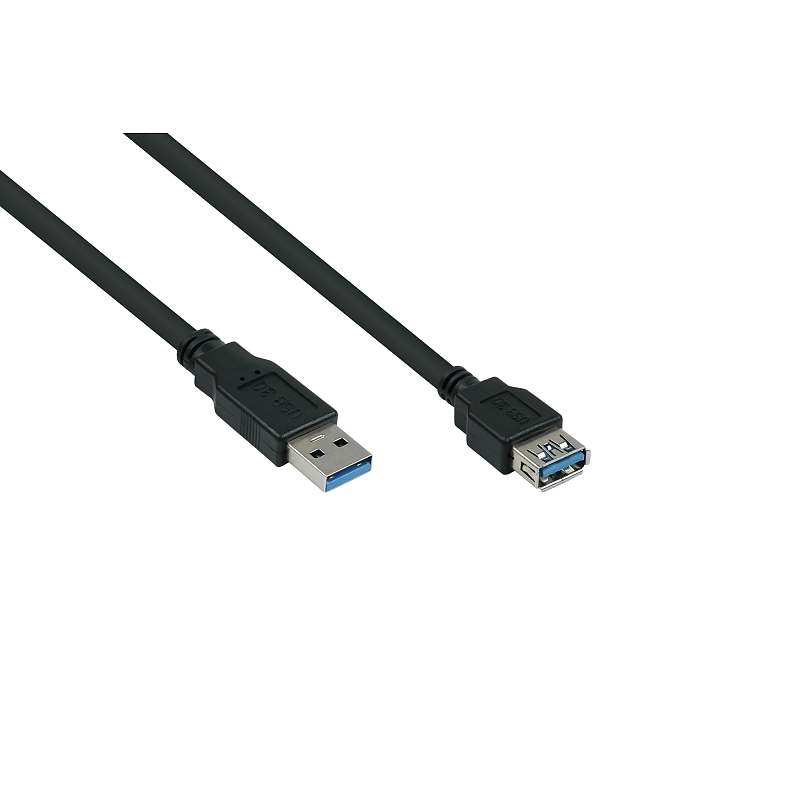 Alcasa UK30P-ASA-030S USB Kabel USB 3.2 Gen 1 (3.1 Gen 1) 3 m USB A Schwarz