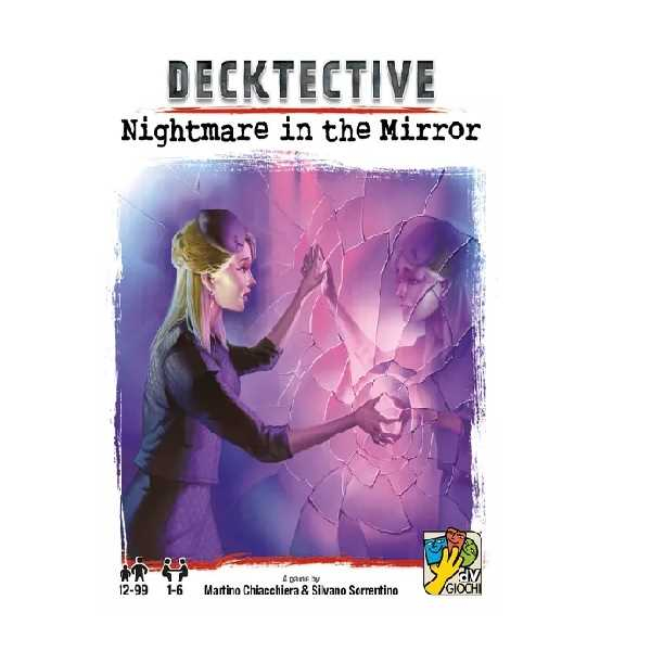 Asmodee Decktective: Nightmare in the Mirror A co-operative investigation game, featuring a 3D crime scene. Players must solve a mysterious case. They play their cards to share information, discard cards that they think will lead them the wrong way, discuss the clues they find with the other players, make hypotheses and deductions to find the solution! At the end of the game, players must answer several questions: Each correct answer is worth points. The more points they get, the better their outcome. Brettspiel