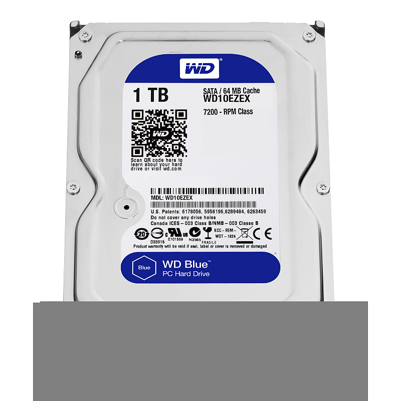 Western Digital Blue Interne Festplatte 1 TB 7200 RPM 64 MB 3.5" Serial ATA III