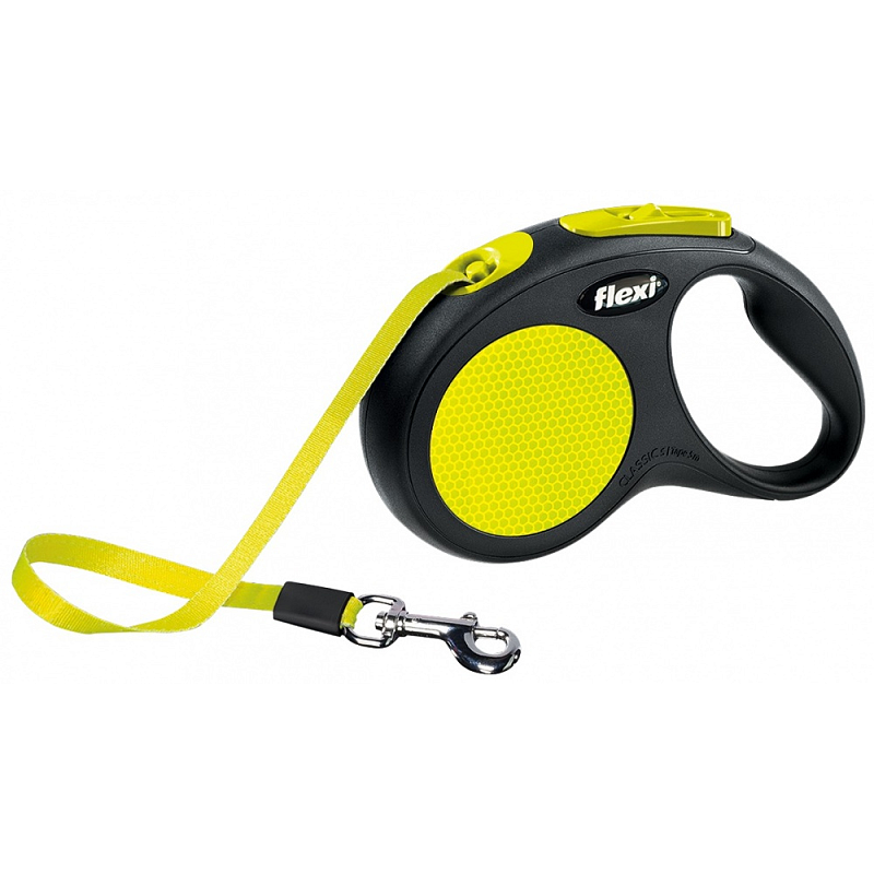 Flexi New NEON 5 m Schwarz, Gelb Hund Rückziehbare Leine