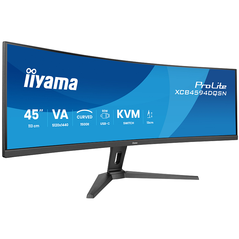 iiyama G-MASTER 45"LCD Curved Bus. UWQHD Computerbildschirm 113 cm (44.5") 5120 x 1440 Pixel Dual QHD LED Schwarz
