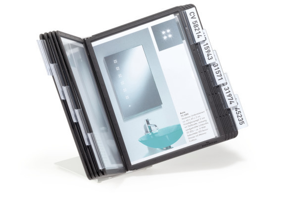 Durable 550601 Dokumentenanzeige-Karussell Tisch/Bank Porträt A5