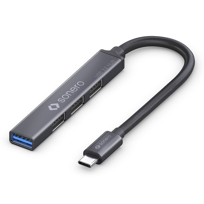 sonero S-UH110-005 Schnittstellen-Hub USB 3.2 Gen 1 (3.1 Gen 1) Type-C 5000 Mbit/s Schwarz, Grau