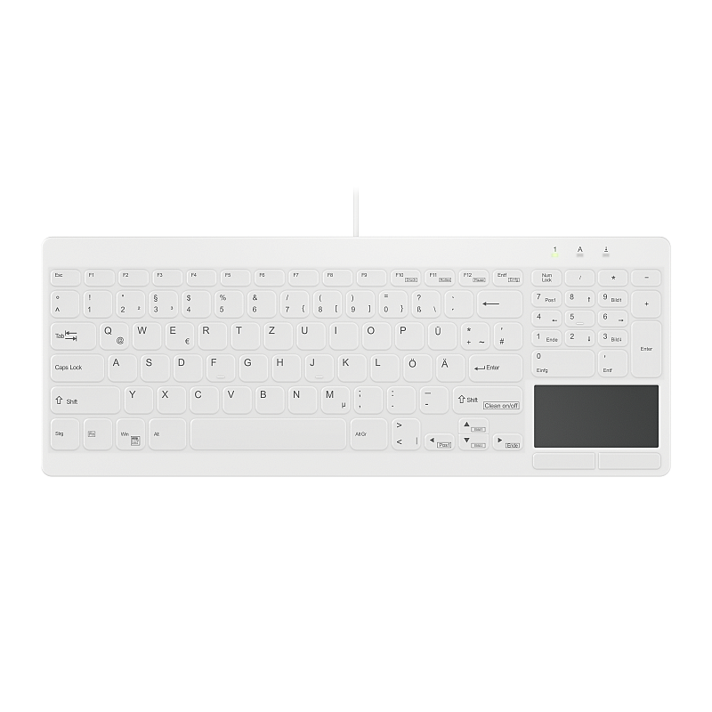 Contour Design Active Key Contour QuickClean Medizinische Tastatur IP68 Touchpad Kompakt Kabelgebunden Weiß DE C7412
