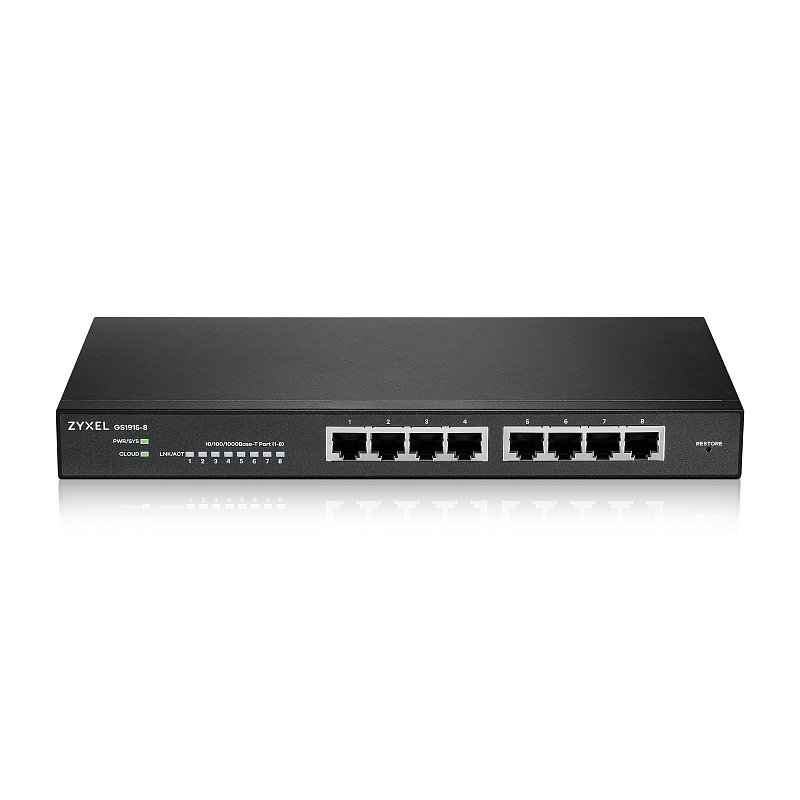 Zyxel GS1915-8 Managed L2 Gigabit Ethernet (10/100/1000) Schwarz