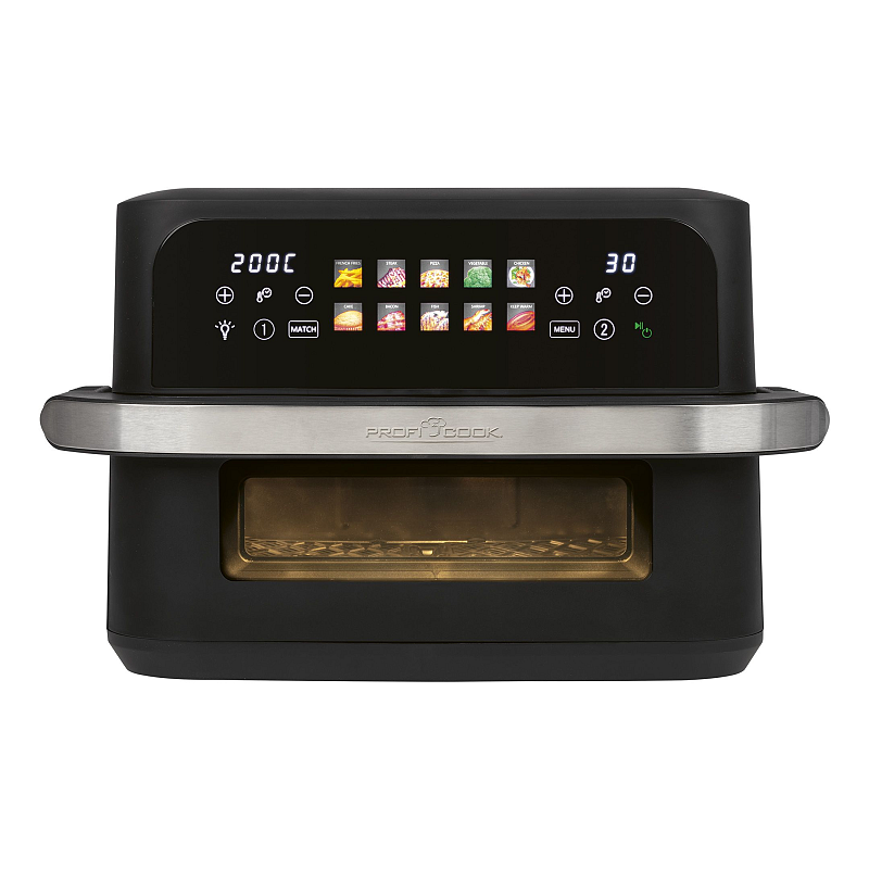 ProfiCook PC-FR 1313 H Doppel 10 l Eigenständig 2400 W Heißluftfritteuse Schwarz, Edelstahl