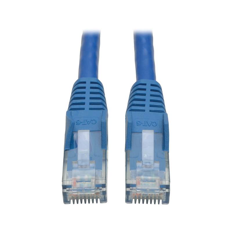 Tripp Lite N201-003-BL Cat6 Gigabit hakenloses, anvulkanisiertes (UTP) Ethernet-Kabel (RJ45 Stecker/Stecker), PoE, Blau, 0,91 m